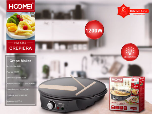 Maquina de panqueca 30cm 1200W HM-5855