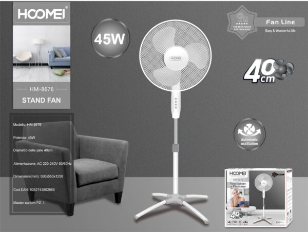 Ventilador de chao 40cm HM-8676